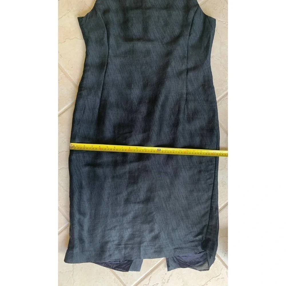 Emanuel Unargo Wool Blend Black Shift Dress Size 14 Petite